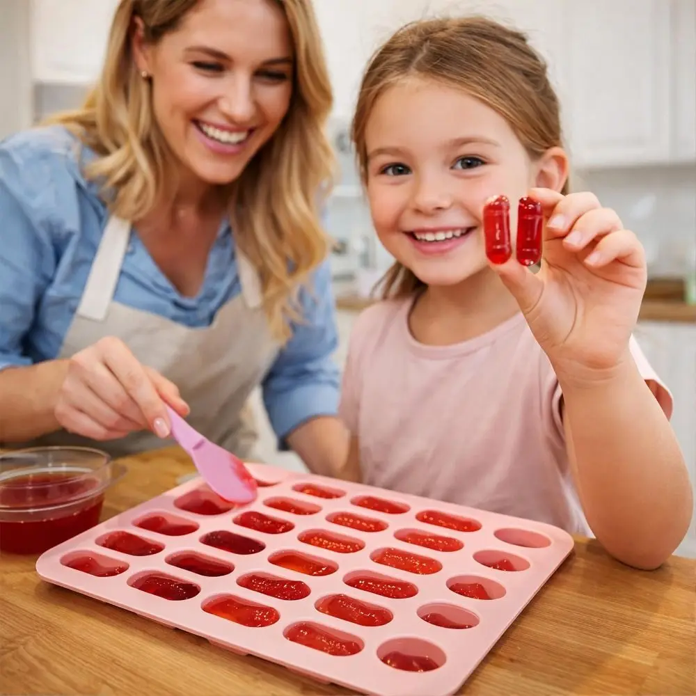 New Silicone Capsule Shaped Mold 28 Cavity Design Reusable Pill Mold Flexible Pill Mold Tray for Candy Making Chocolate Crafting view 4