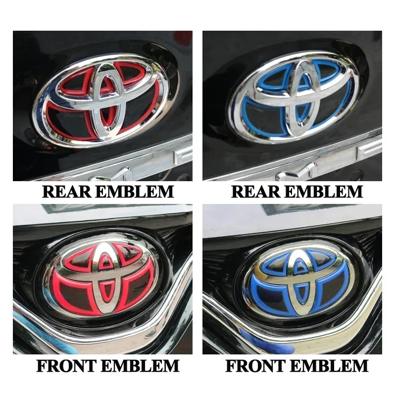 Epoxy Car Front Emblem Decals Rear Trunk Sticker for Toyota Corolla CHR Rav4 Vios Camry Wildlander Levin Prado Modification