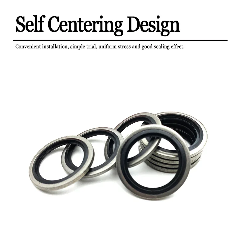 1/10pcs High Press Hydralic Rubber Oil Pip Bonded Washer Metal Drain Plug Gasket Fit Combined Sealing Ring 2color