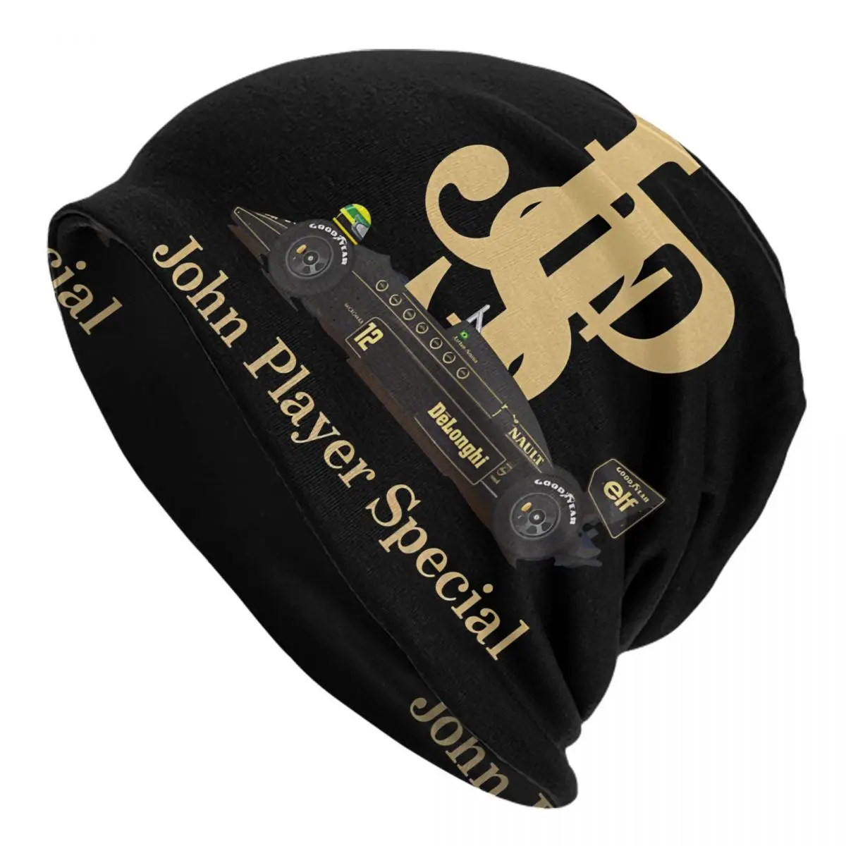 Skullies Beanies Caps Senna Lotus Formula One Thin Hat Autumn Spring Bonnet Hats Men Women's Street Ski Cap