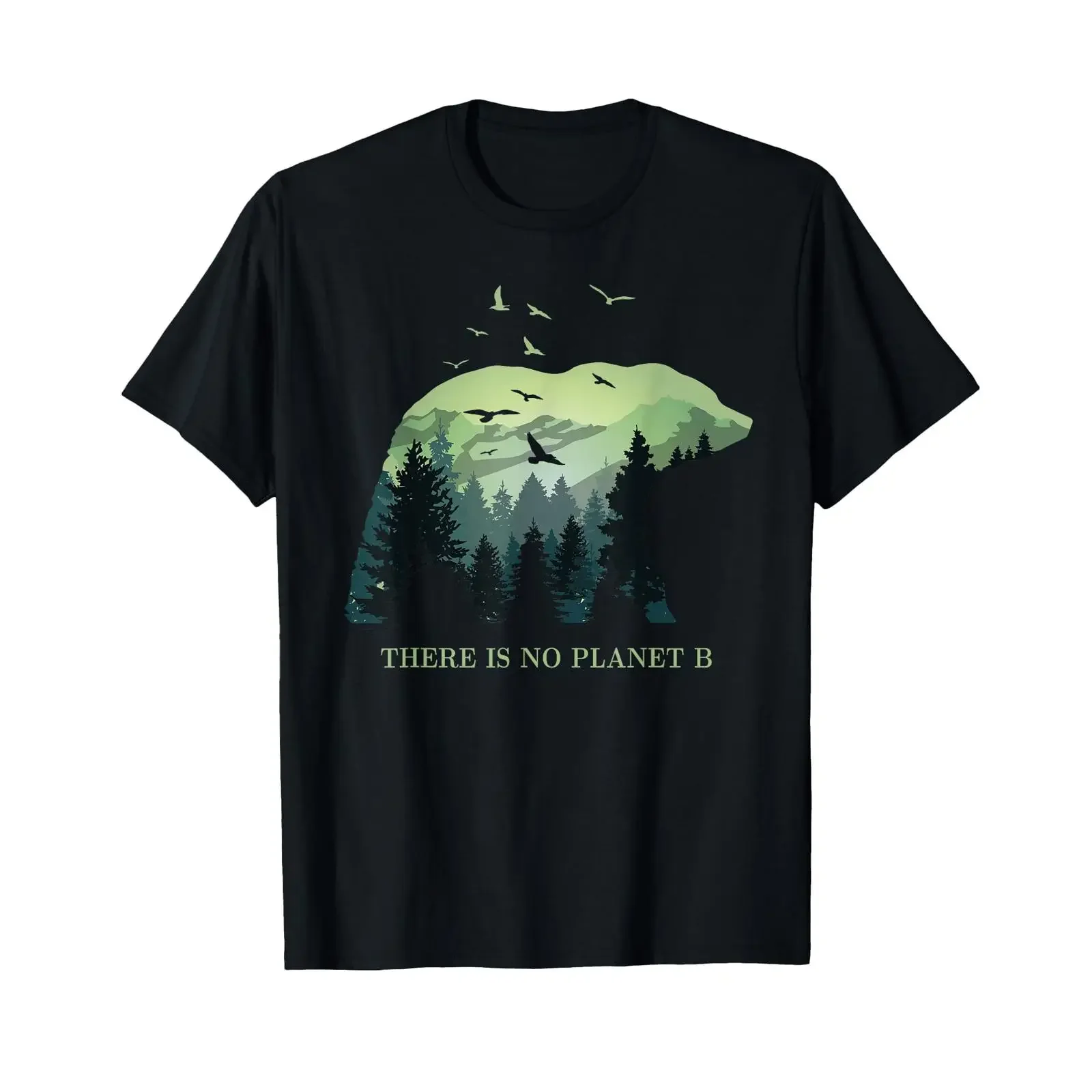 T Shirt with Bear in the Forest Rescue Earth and Environment Nature Protection vintage Washed Comfortable Stretched