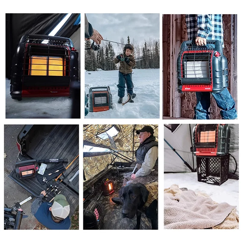 Aquecedor 4000 a 18000 BTU Unidade de aquecedor de gás LP portátil de 3 configurações com conexão de tanque duplo para uso interno e externo MH18BPRO