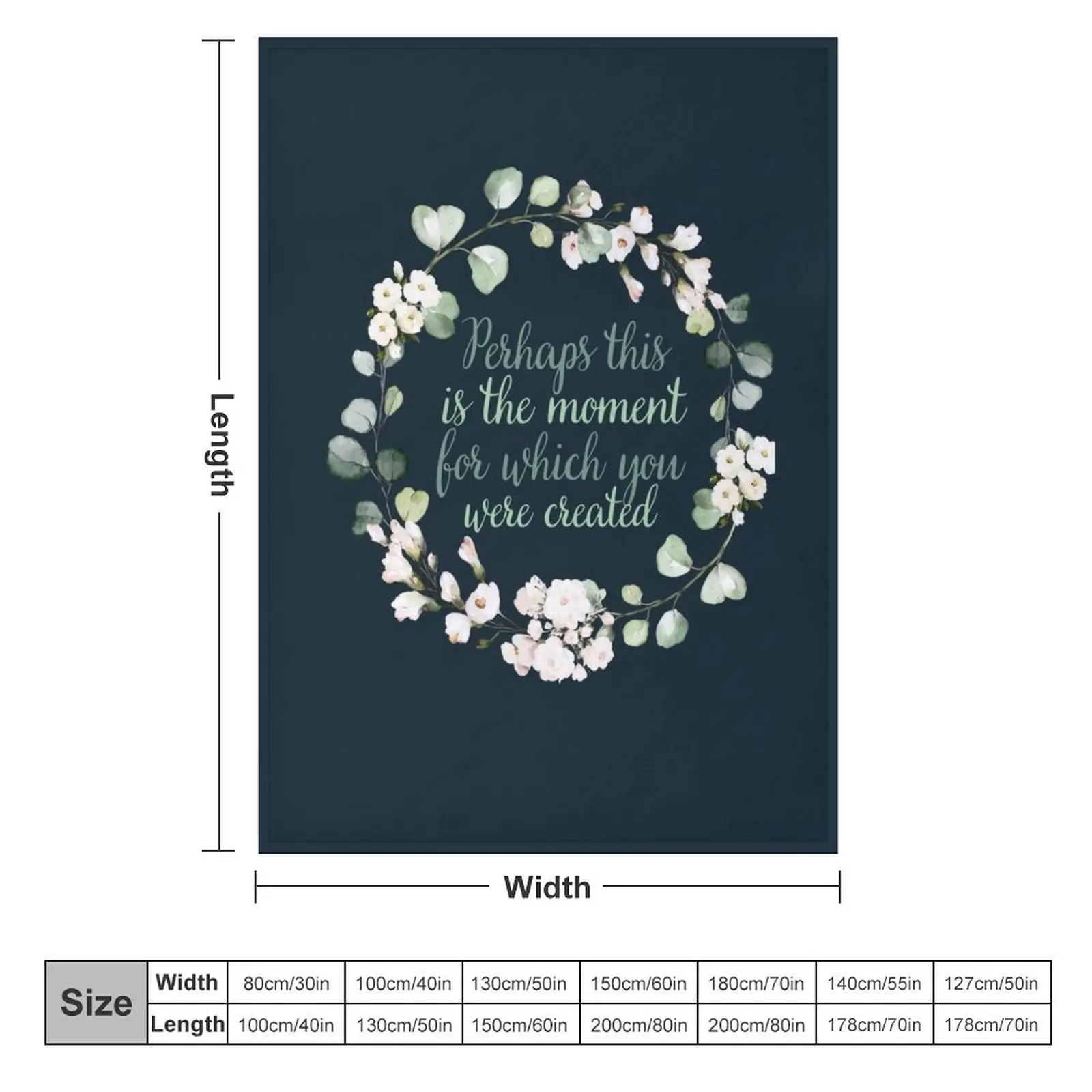 Christian Wreath Design - Perhaps this is the Moment for Which you were Created Esther 4:14 Throw Blanket Flannel Blankets