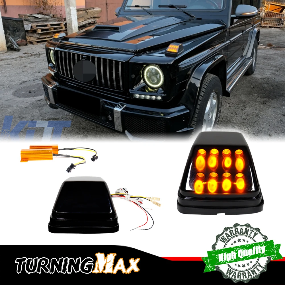 For Benz W463 G-Class G500 G550 G55 G63 G65 AMG W460 W461 1990-2018 OE-Spec Front Wing Corner Amber Turn Signal Lights white DRL