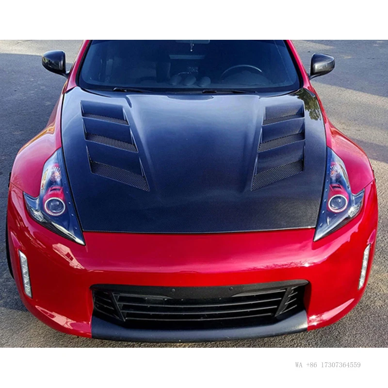 

Suitable for Nissan 370Z carbon fiber hood modification, Devil Z34 Amuse hood, multi-hole engine cover