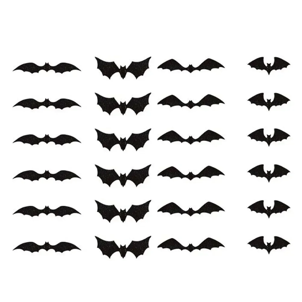 72Pcs Halloween Bats Black Bat Wall Stickers Home Living Room Creative Decor Transform Your Living Room Bedroom Or Any Other Spa