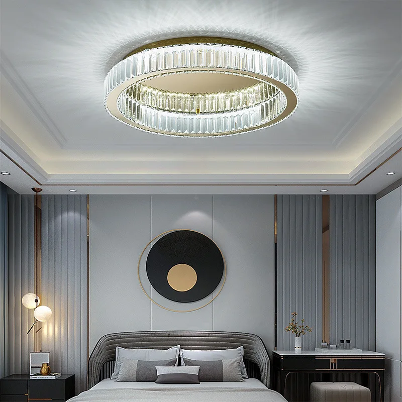 Imagem -04 - Crystal Round Led Ceiling Lights Luxo High-end Iluminação Interior Lâmpada Decorativa Sala de Estar Quarto Decoração de Casa k9