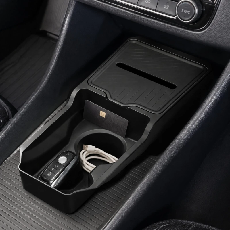 Center Console Storage Tray for 2027 Bolt Electric Vehicle, Compartmented Lower Insert for Phones, Cards, Charging Cables, D7YA