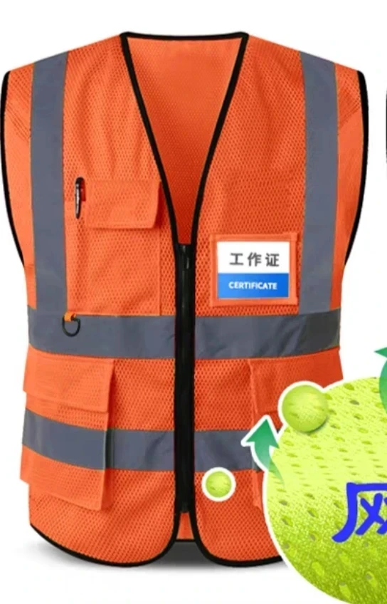 A-SAFETY High Visibility Safety Reflective Vest with Pockets and Zipper,Hi Viz Work Vest for Men Women (Grey XXL)