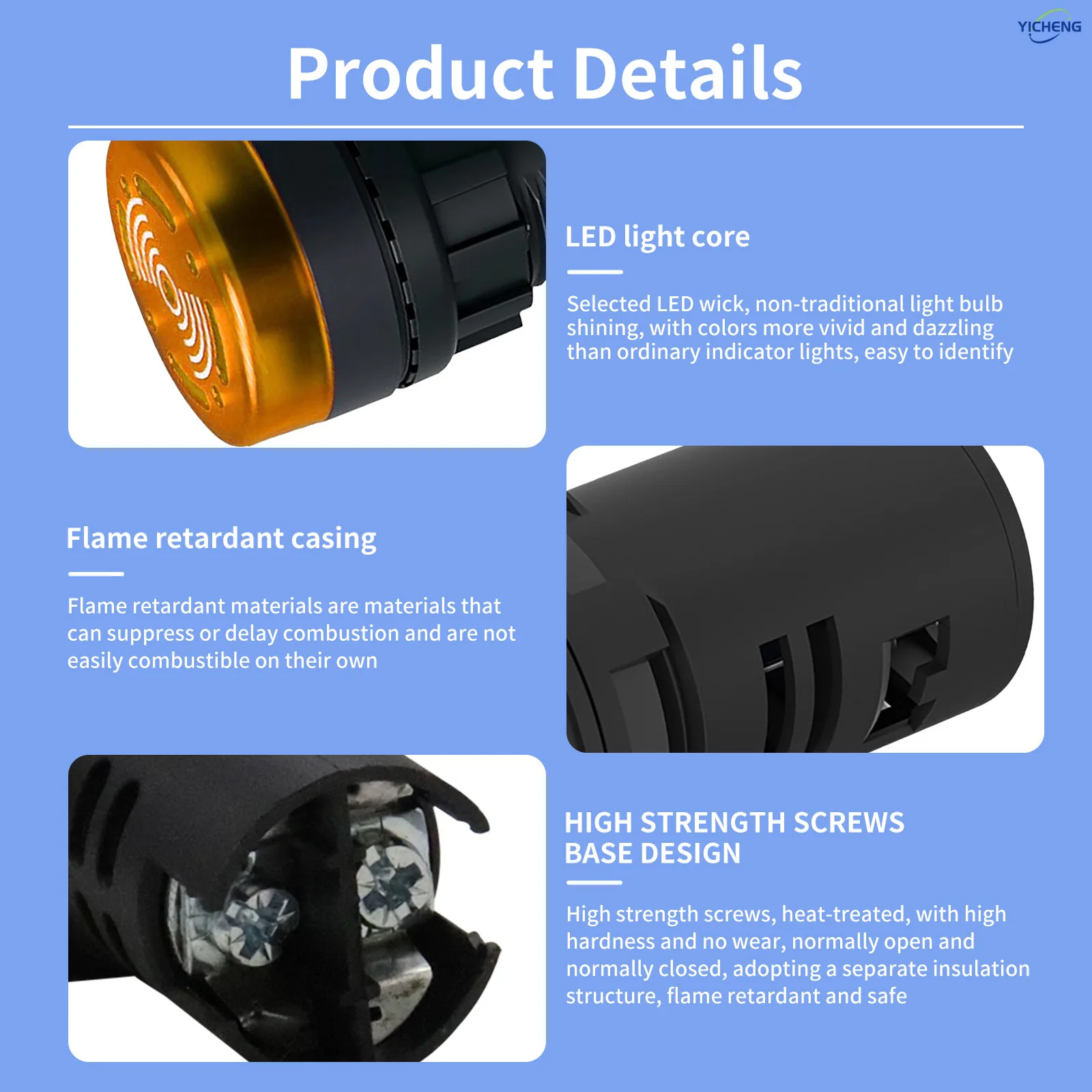10Pcs The sound light buzzer intermittently emits sound flash,with a high decibel level of 100dB,for Electrical Control Panel