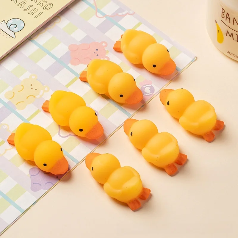 6/12pcs Mini Duck Squishy Toy Cute Soft Elastic Stress Relief Fidget Toy Sensory Decompression Stress Relief Gift for Kids Adult