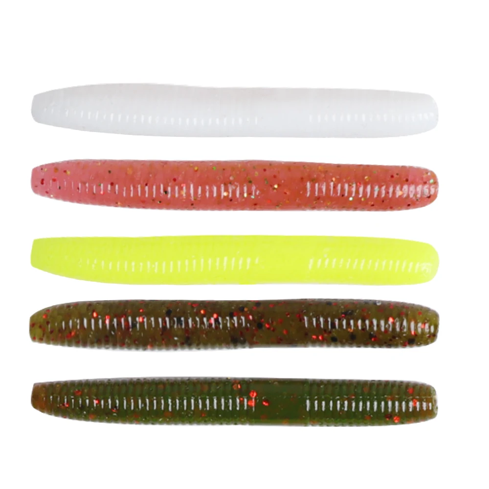 

15pcs Fishing Soft Plastic Lure Worm for Wacky Rig Texas Rig Ned Rig Drop Shot Saltwater SwimBait Walleye Bass Trout Perch