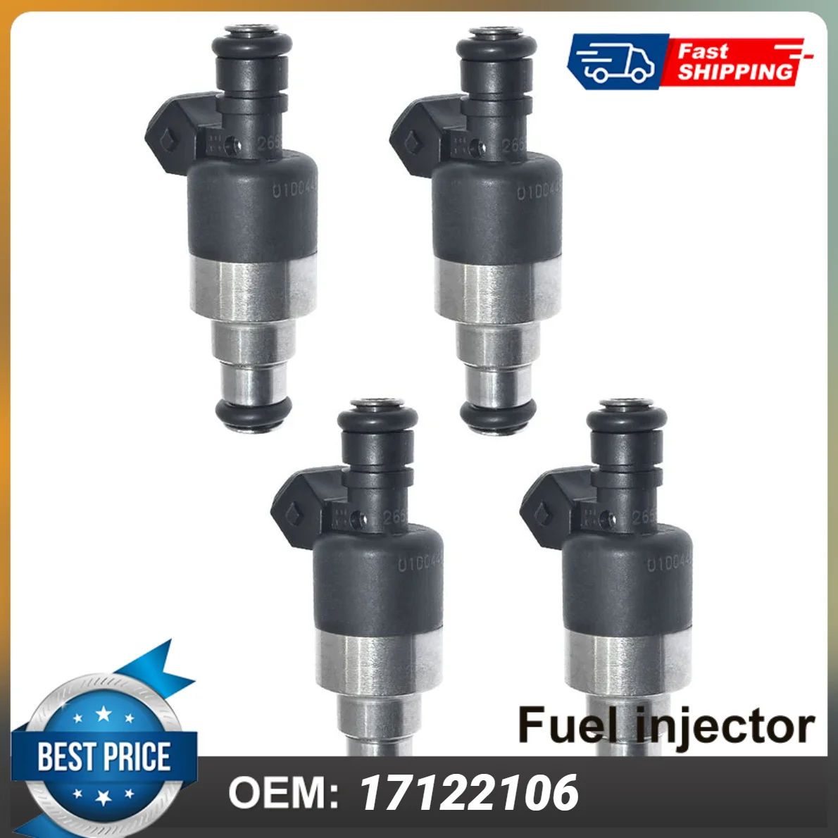 4PCS Fuel Injector 17122106 17113512 21007026 For CHEVROLET CAVALIER, GMC SONOMA, ISUZU HOMBRE, PONTIAC SUNFIRE, SATURN