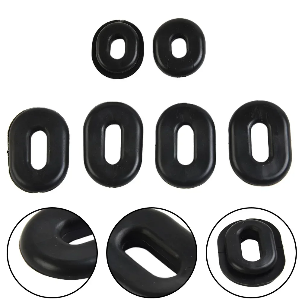 6PCS Of Durable Black Rubber Side Cover Grommet Kit For Honda CB CL SL XL100 CB CT SL TL XL125 CB200/500/550/750