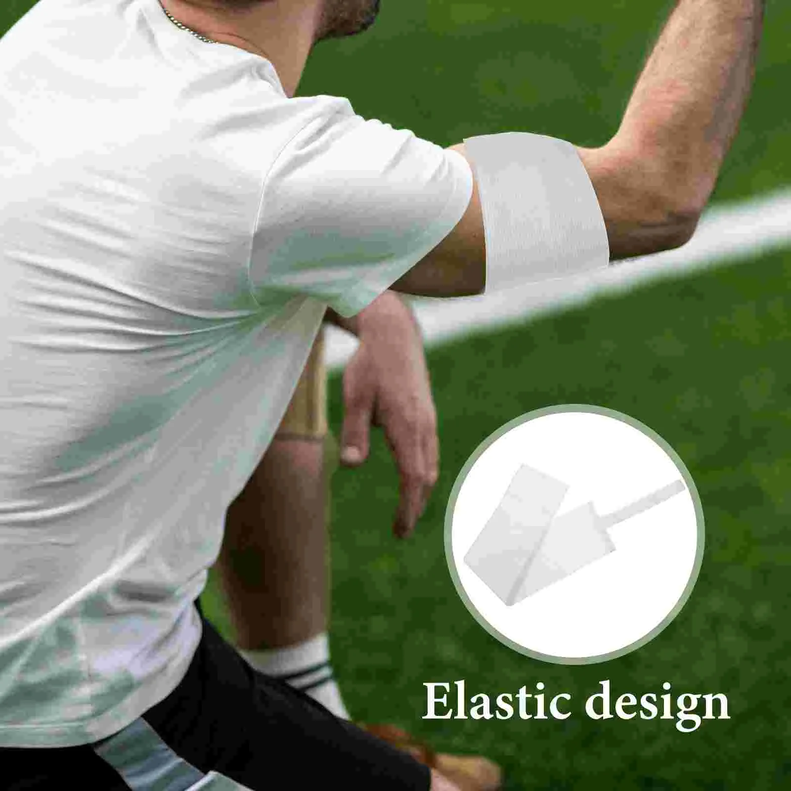 4 Pcs White Armband Football Mourning Multi-purpose Team Sports DIY Blank Captain Bands for Soccer Armbands Elasticity