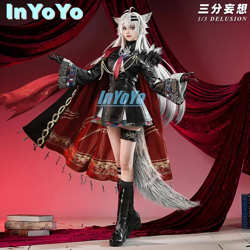 InYoYo Lappland the Decadenza Cosplay Arknights Costume Game Suit Uniform Dress Tail Ears Halloween Carnival Party Outfit Women