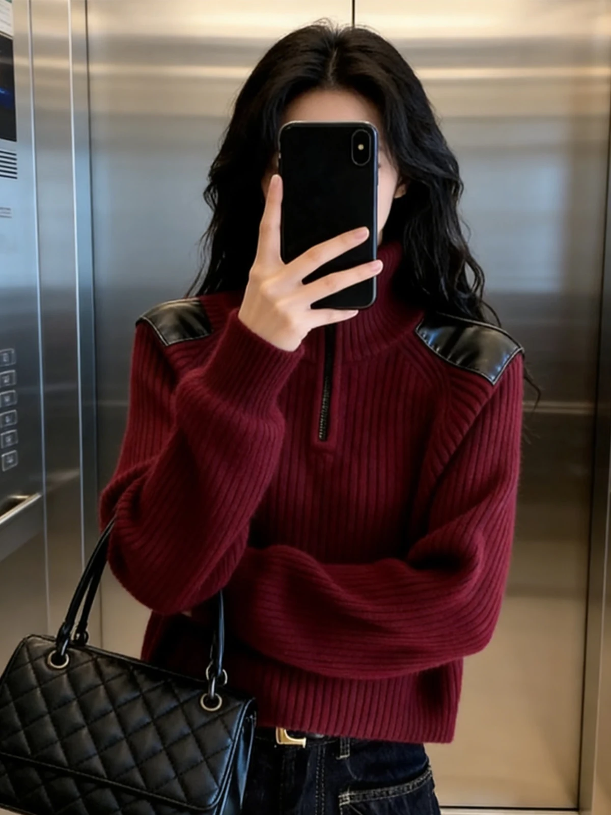 

Stunning Red Knitted Sweater Women's ort Sle Inner Wear Luxury Feel Spring Season Unique Korean Faion High Quali