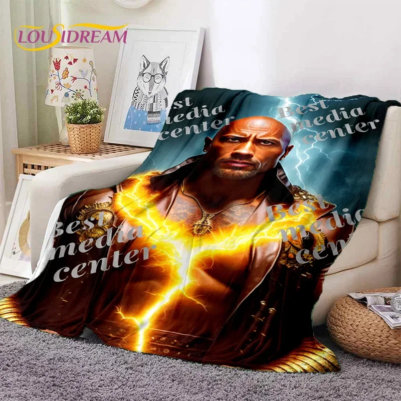 3D The Rock Dwayne Johnson Actor Soft Flannel Blanket,Throw Blanket Comfortable Blanket for Picnic Beds Sofa Home Bedroom Gift