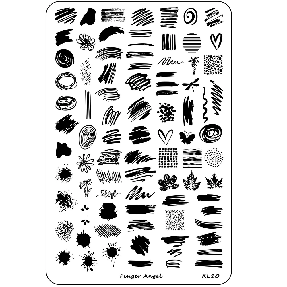 Super Large Size Nail Stamping Plate 14.5×9.5cm French Nail Stamp Plate Flower Wave Nail Art Film Stencils Image Nails Design ￥