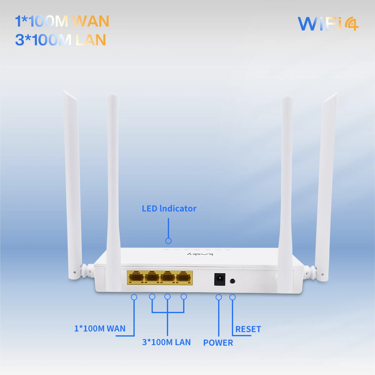 Router wireless desktop 300M, router Wi-Fi4, router wireless, 802.11n, 2.4G, 300M, per casa e SOHO