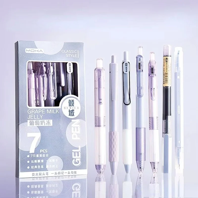 Gel Pen 0.5mm Gel Pen Minimalist Transparent Design Ballpoint Pen Writing Tools For Student Office Stationery Gel Ink Pen Set