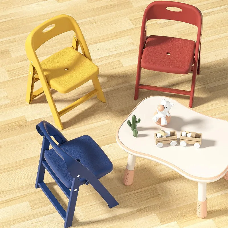 K-star-silla ligera y plegable de plástico para niños, sillón pequeño portátil con respaldo, tamaño pequeño y grueso, para jardín de infantes, 2024