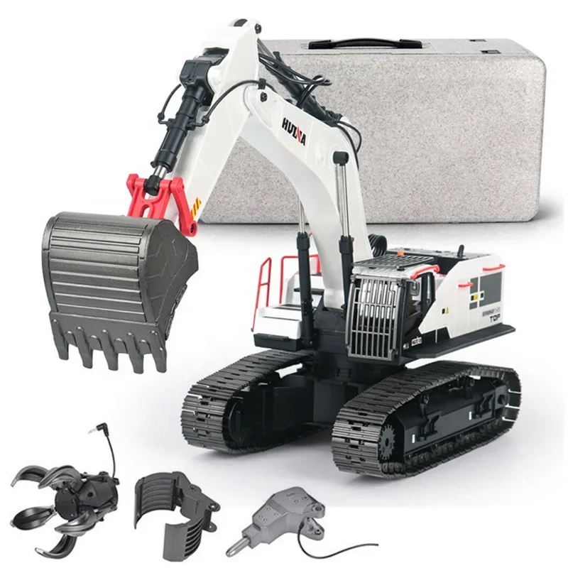 Hui Na 1594 1:14 2.4g 22ch real lighting sound engineering digger model boys kids r c parts alloy rc metal huina excavator toys