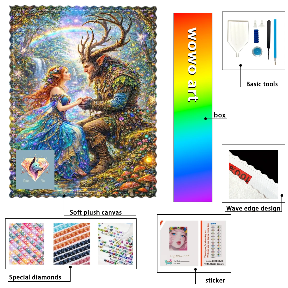 

【Piu Diamond Art】AMOR DE FANTASÍA 100% resin FD+ab+cr Diamond Stamping Kit Perfect Masterpiece worth Buying