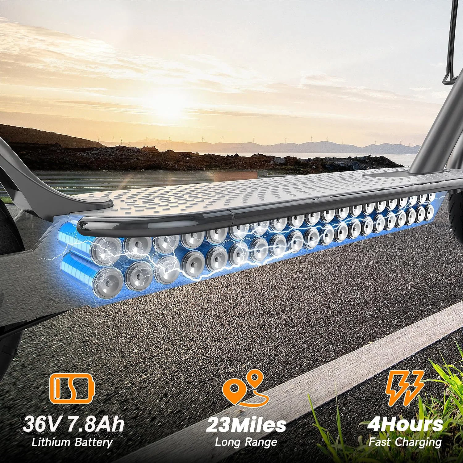 8.5'' Electric Scooter for Adults, Folding E Scooter with 350W Motor 19Mph Top Speed, Max 19-23 Miles Long Range Commuting Scooters with Dual Brakes System, APP Control 3