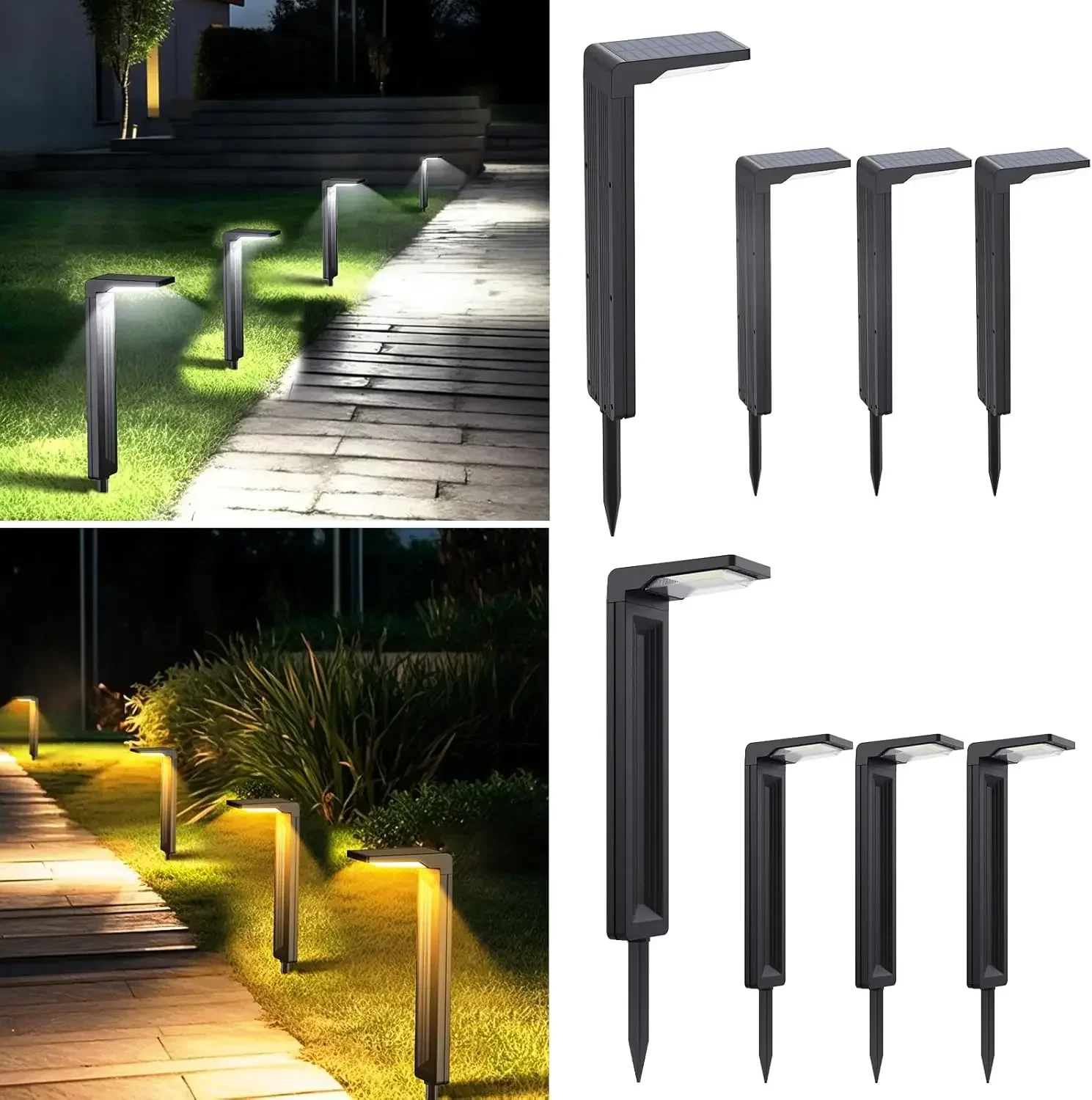 Sunvivo Solar Path Lights,2 Modes(Cold White or Warm White),Bright Solar Path Light Outdoor Waterproof,Perfect Elegant Guide Lig
