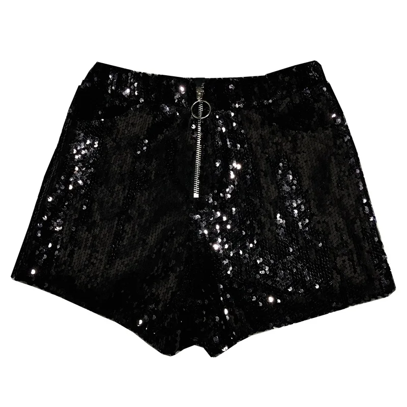 Women Sexy Sequin Fashion Casual Shorts Shiny  Womens Elastic Waist Shorts three-point Shorts Hot Short Pants Spring New