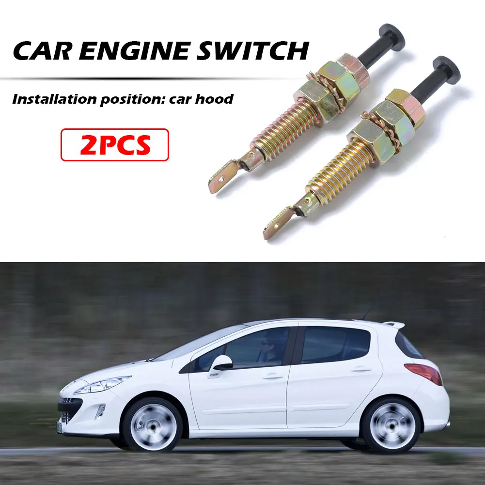 2/4 قطعة باب عضادة الجذع هود بونيه دبوس التبديل قابل للتعديل المسمار طول إنذار السيارة الأمن السيارات جذع إنذار الأمن هود ON-OFF