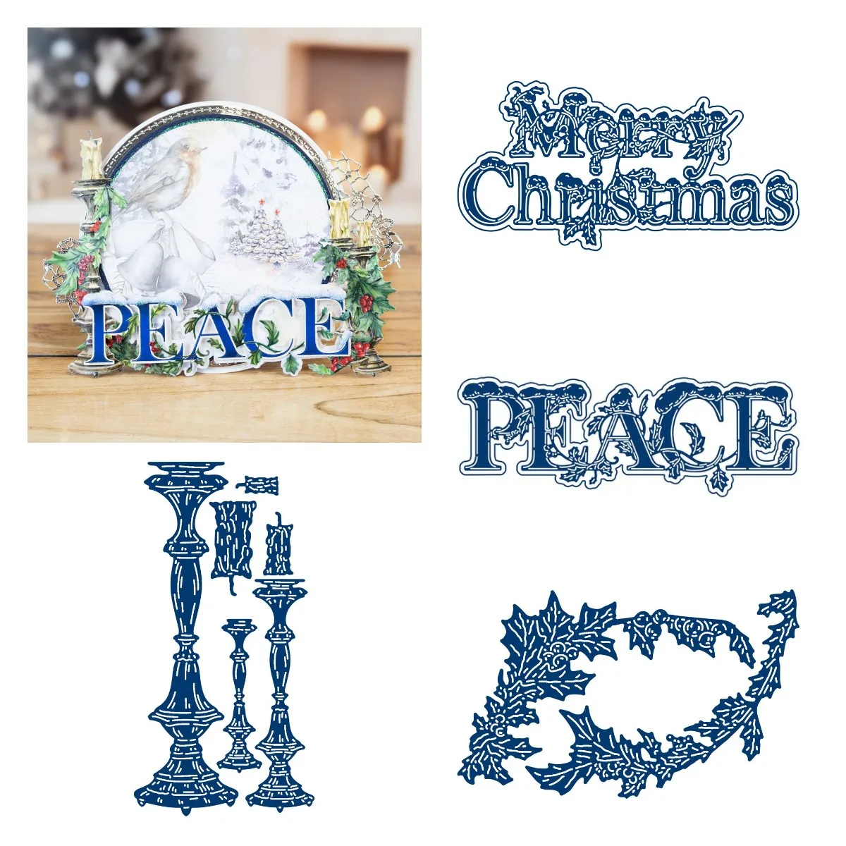 

New Christmas Series Merry & Bright Metal Cutting Dies DIY Scrapbooking Paper Card Craft Album Embossing Template