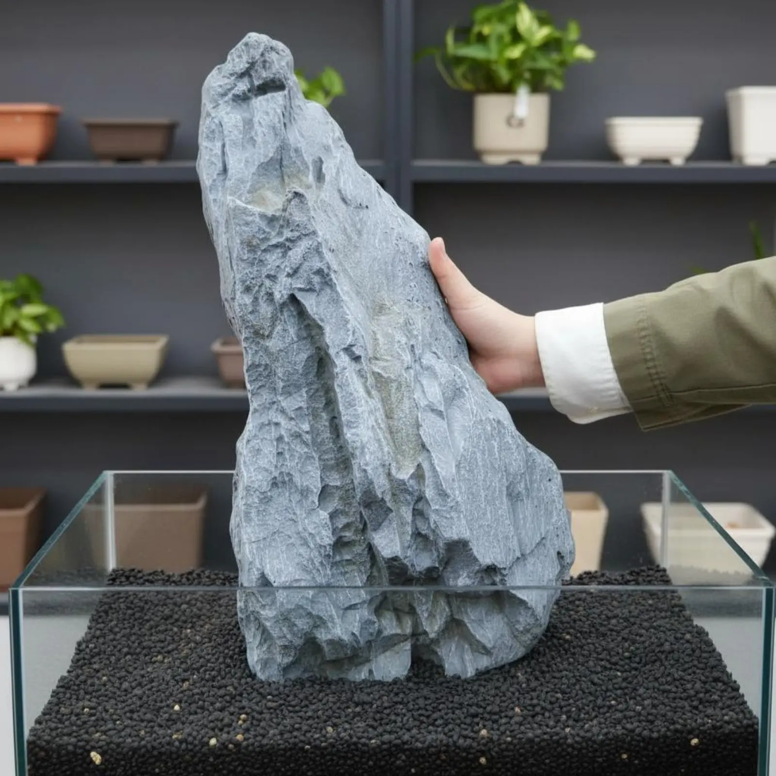 Imitation Qinglong Stone Easy Installation PU Foam Decorative Stone Realistic Garden Boulder Weather Resistant for Landscaping