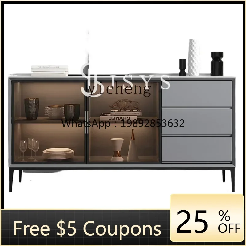 

Stone Plate Sideboard Multi-Functional Marble High-End Wine Cabinet Modern Minimalist Living Room Locker