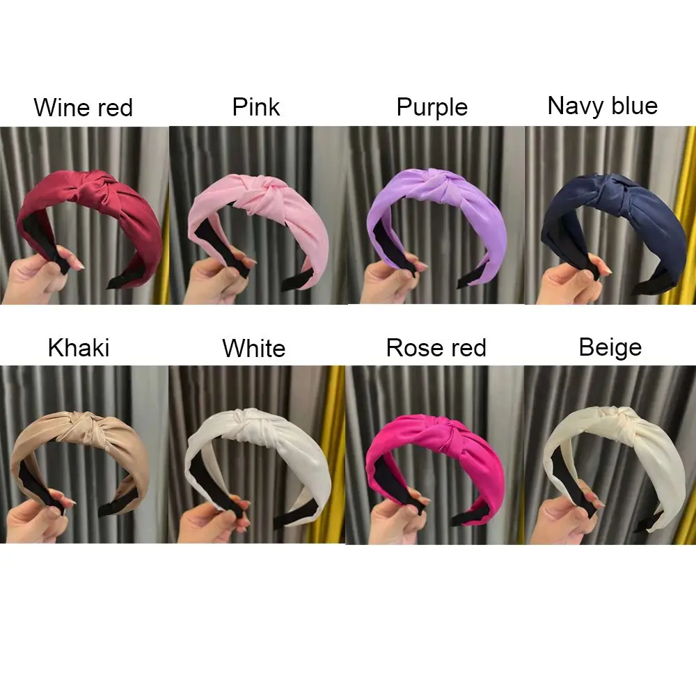 Satin Head Band para lavar o cabelo, Cross Knot Hoop, Headwear para maquiagem, Headband de tecido, Acessórios para cabelo