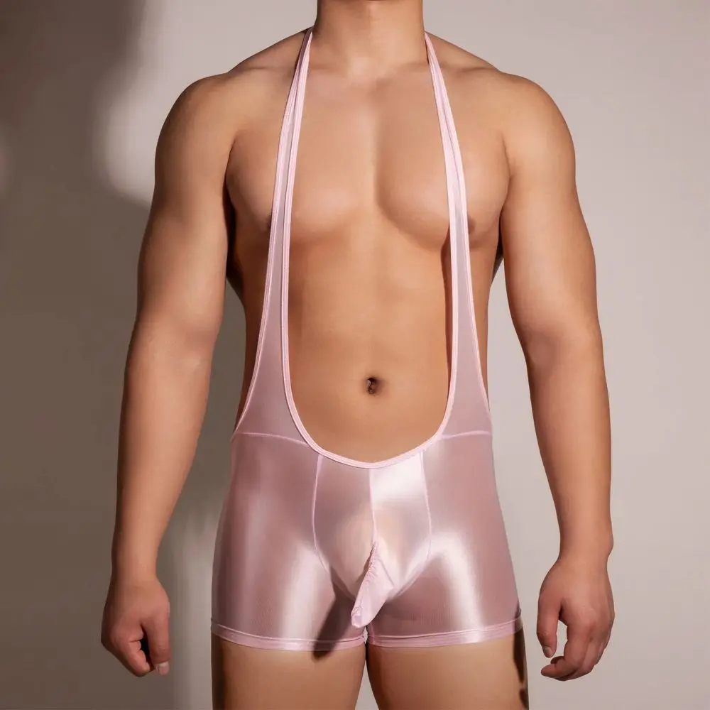 Sexy Mannen Onderhemden Glossy One Stuk Gay Jockstrap Bodysuit Jumpsuits Leotard Zacht Ondergoed Shapers Worstelen Singlet Lingerie