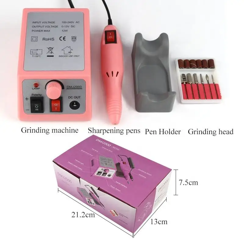 Macchina a bassa vibrazione a basso rumore 15000RPM trapano elettrico professionale per unghie 4 colori strumento per salone di bellezza Manicure Pedicure Set