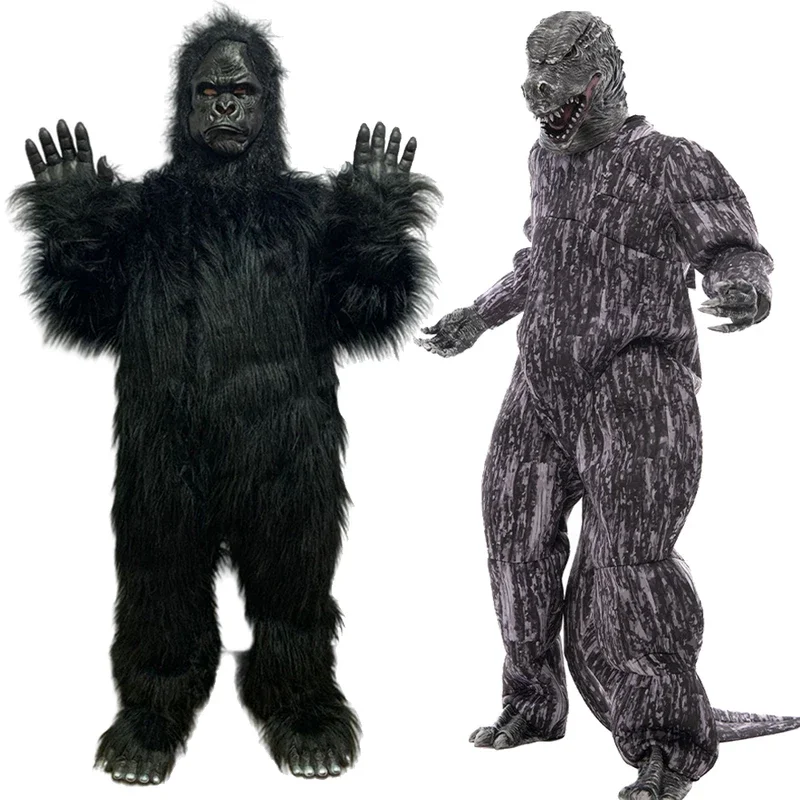 Disfraces de Cosplay de Mascota de gorila King Kong para adultos, ropa de muñeca de dibujos animados de felpa, publicidad de fiesta