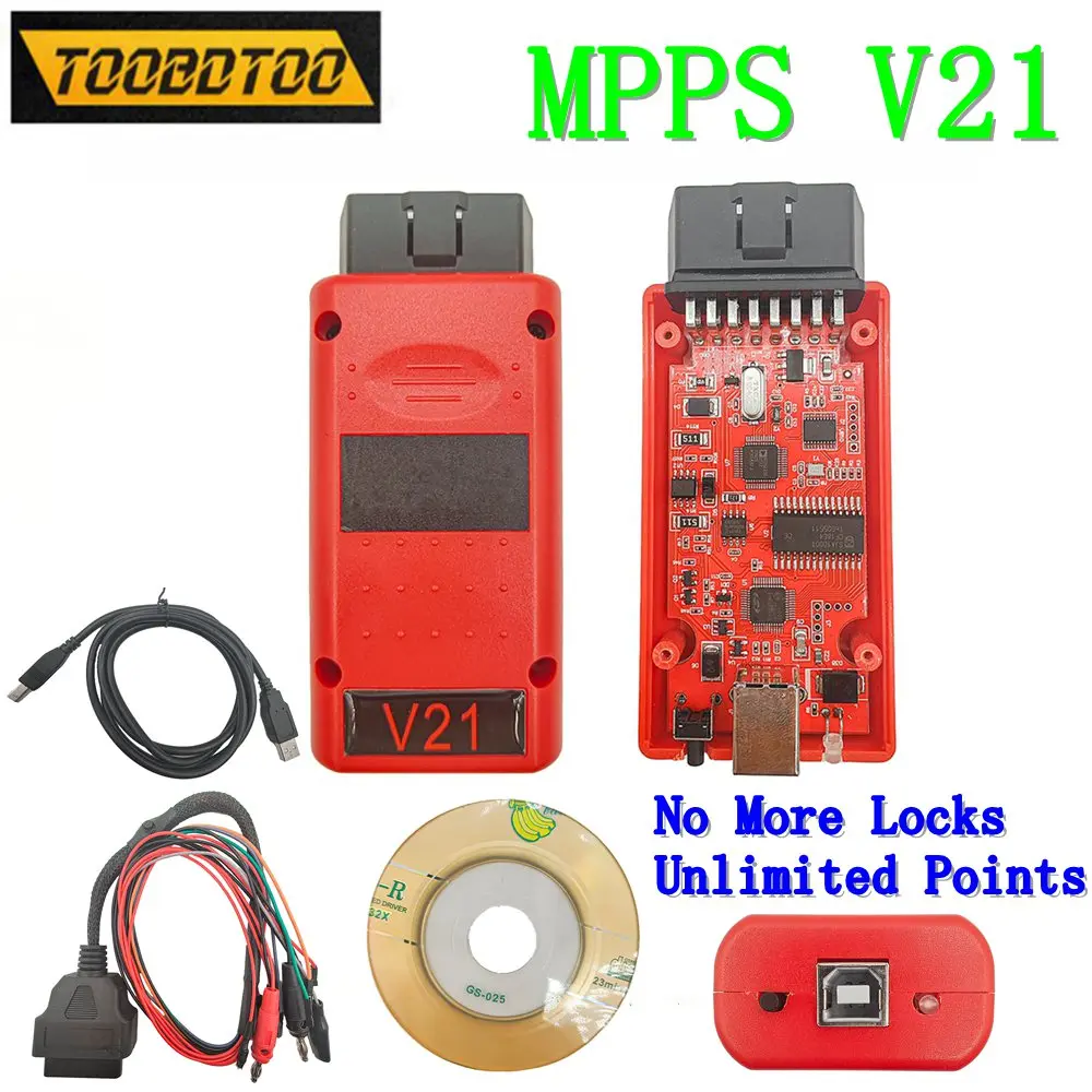 No More Locks And Unlimited Points MPPS V21 ECU Chip Tuning Tool Better Then MPPS V16/V18 Interface Auto OBD 2 OBD2 CAN Cable