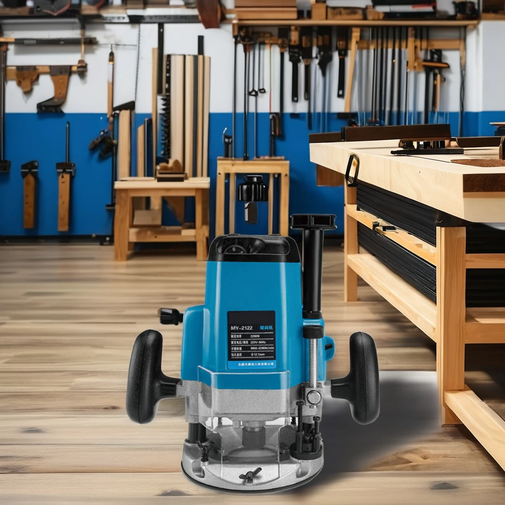 2200W 6 Gears Woodworking Electric Router Trimmer Wood Milling Engraving Slotting Trimming Machine Hand Carving Carpentry Router