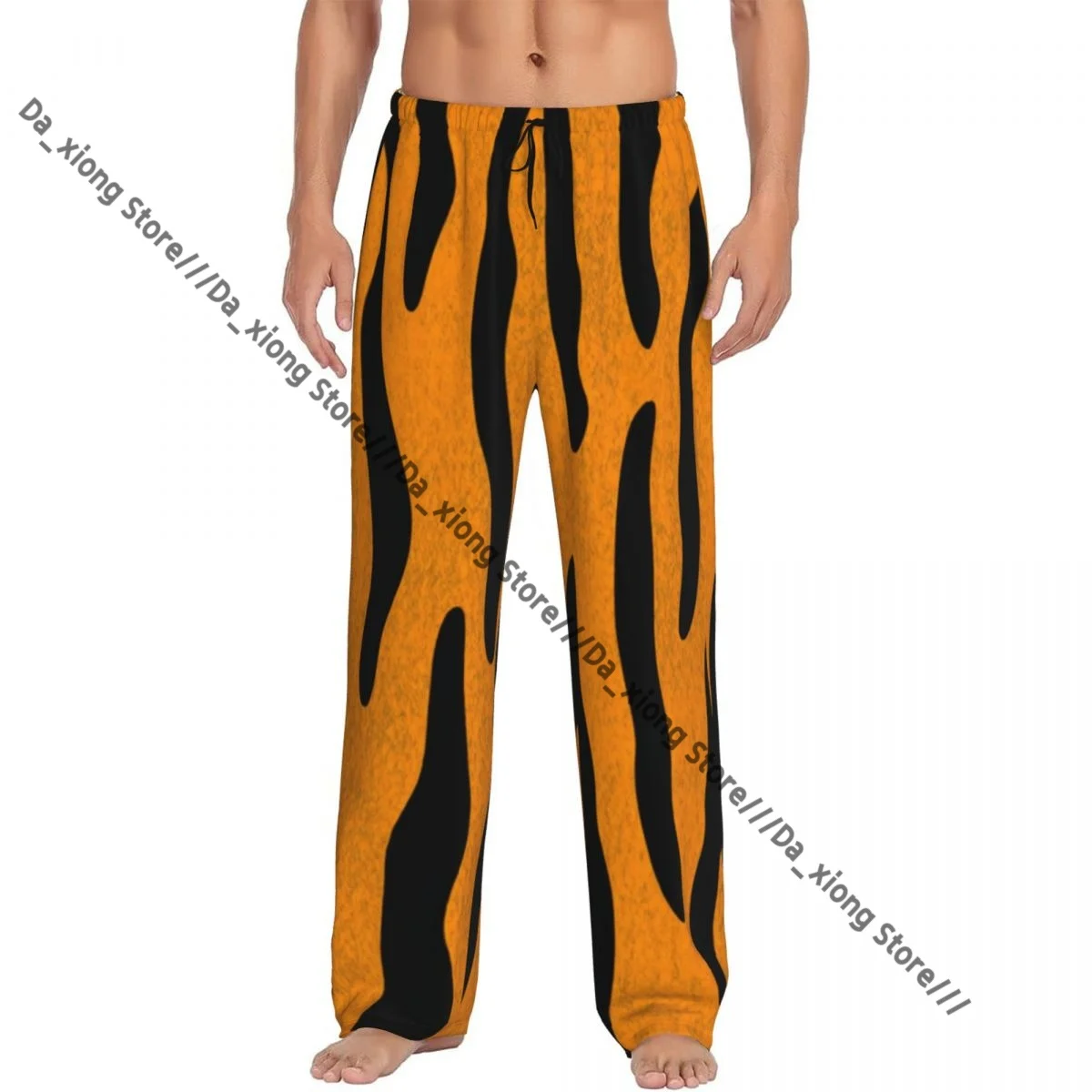 

Men Sleep Bottoms Male Lounge Trousers Men's Tiger Skin Pattern Pajama Pants