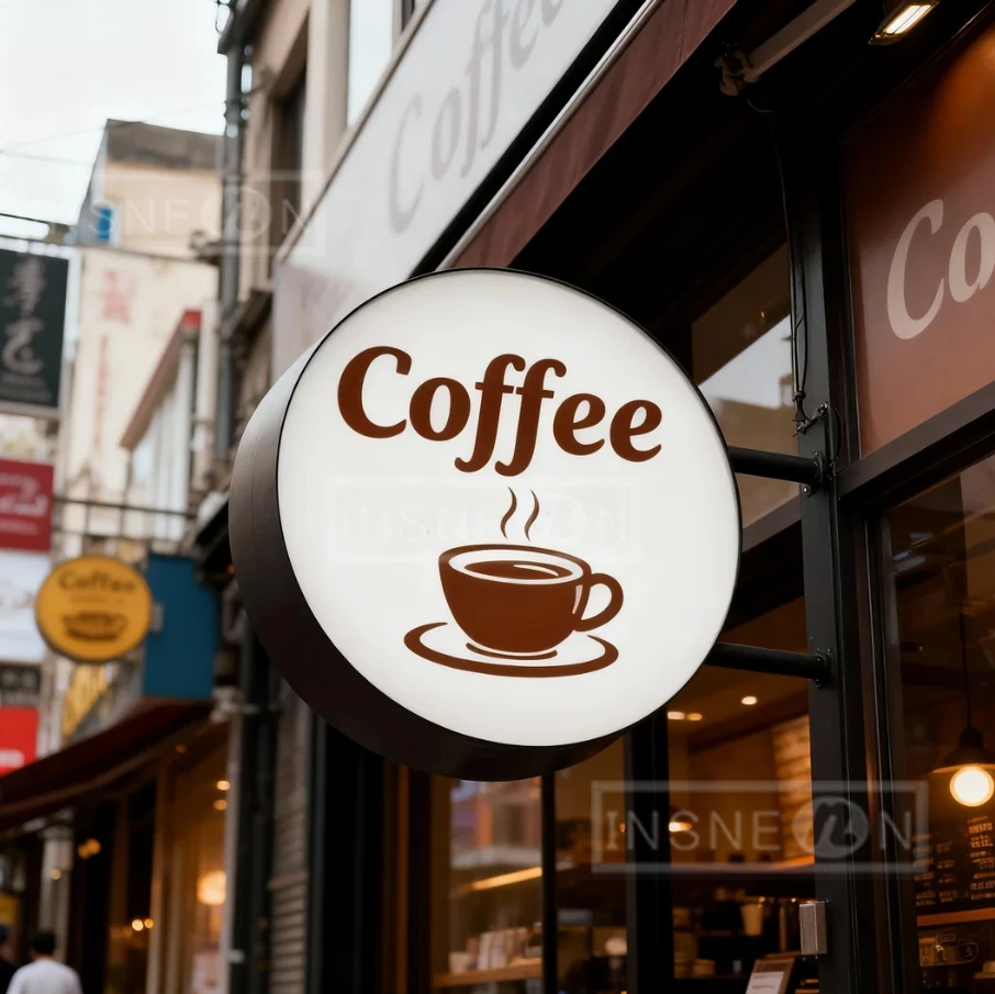 

Изготовленная на заказ вывеска с логотипом с подсветкой Персонализированная двусторонняя вывеска: Коробка Круглый световой клинок Рекламная вывеска Настенная светодиодная неоновая барная стойка Парикмахерская