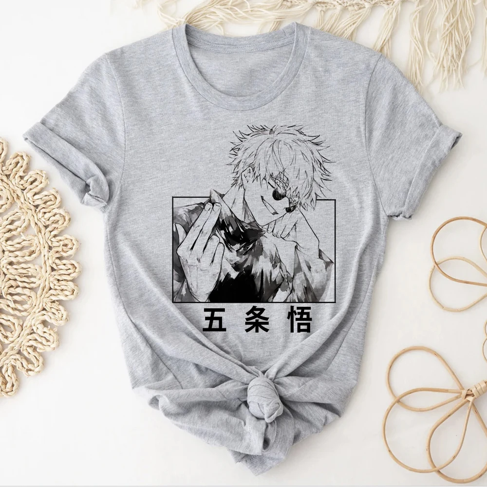 Gojo Anime tshirt women anime athleisure t shirt girl funny manga clothes