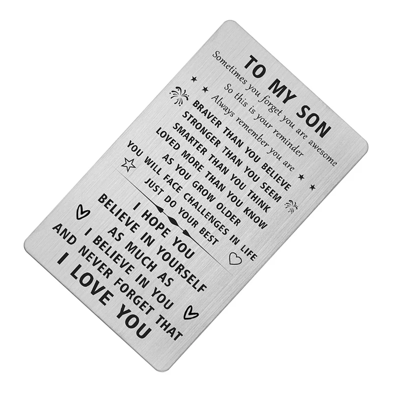 Engraved Wallet Card For Son Remember Whose Son You Are New Year Granduation Gift Idea With Envelope