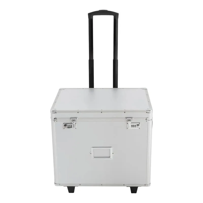 

Rolling File Organizer Box, L19.2*D15*H16In Locking Document Storage Cabinet with Combination Locks & Telescopic Handle, Portabl