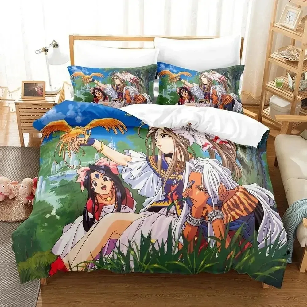 

2024 Ah! My Goddess 3D NEW Duvet Cover Pillowcase Bedding Set Adult Boy Girl Bedroom Decoration Children Single Double Large