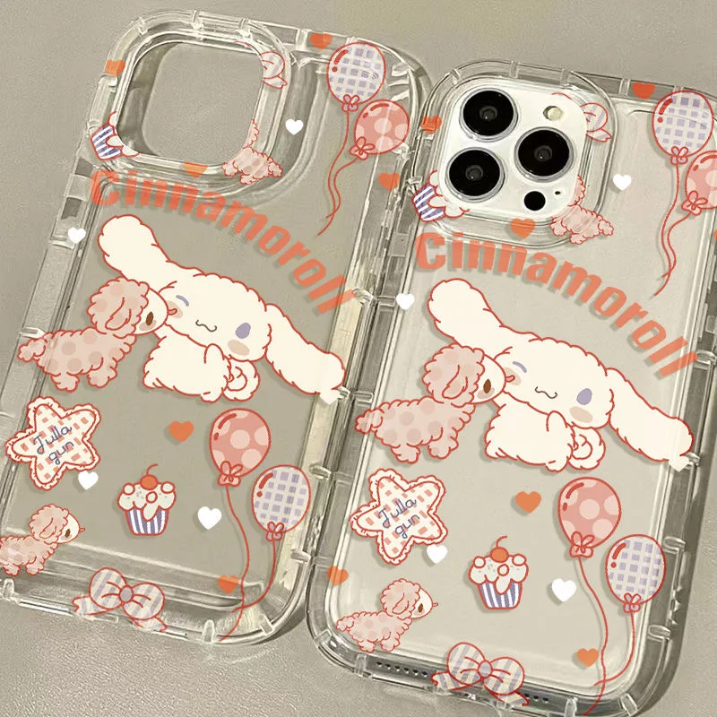 Bonita funda de teléfono transparente Cinnamoroll para OPPO A15 A16 A17 A31 A53 A54 A57 A60 A74 A92 A93 A94 A98 2020 4G 5G Airbag a prueba de golpes