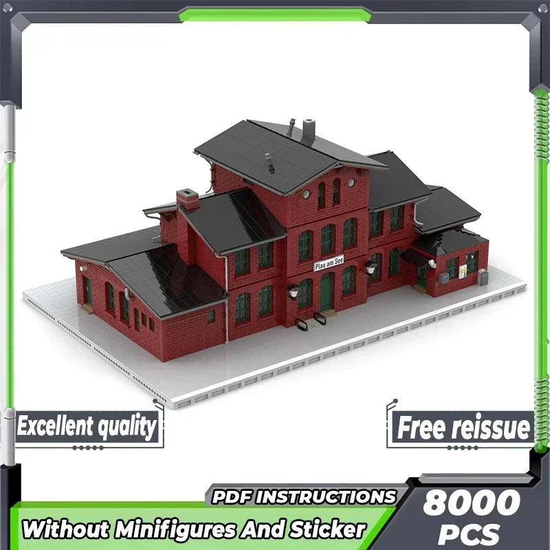 

Модель Street View Moc, строительные кирпичи, ветка, линия, железнодорожная станция, технология, модульные блоки, подарки, рождественские игрушки, наборы «сделай сам», сборка