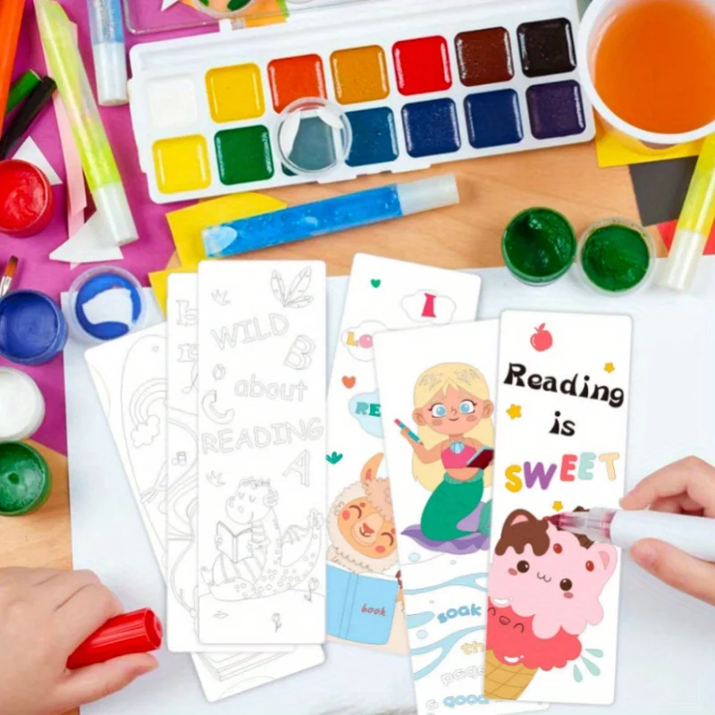 „Ich liebe das Malen“ DIY Malbuch-Lesezeichen-Karten, für Zuhause, Buchhandel, Klassenzimmer, Schule, Studenten, Buchliebhaber, Geschenke und Zubehör